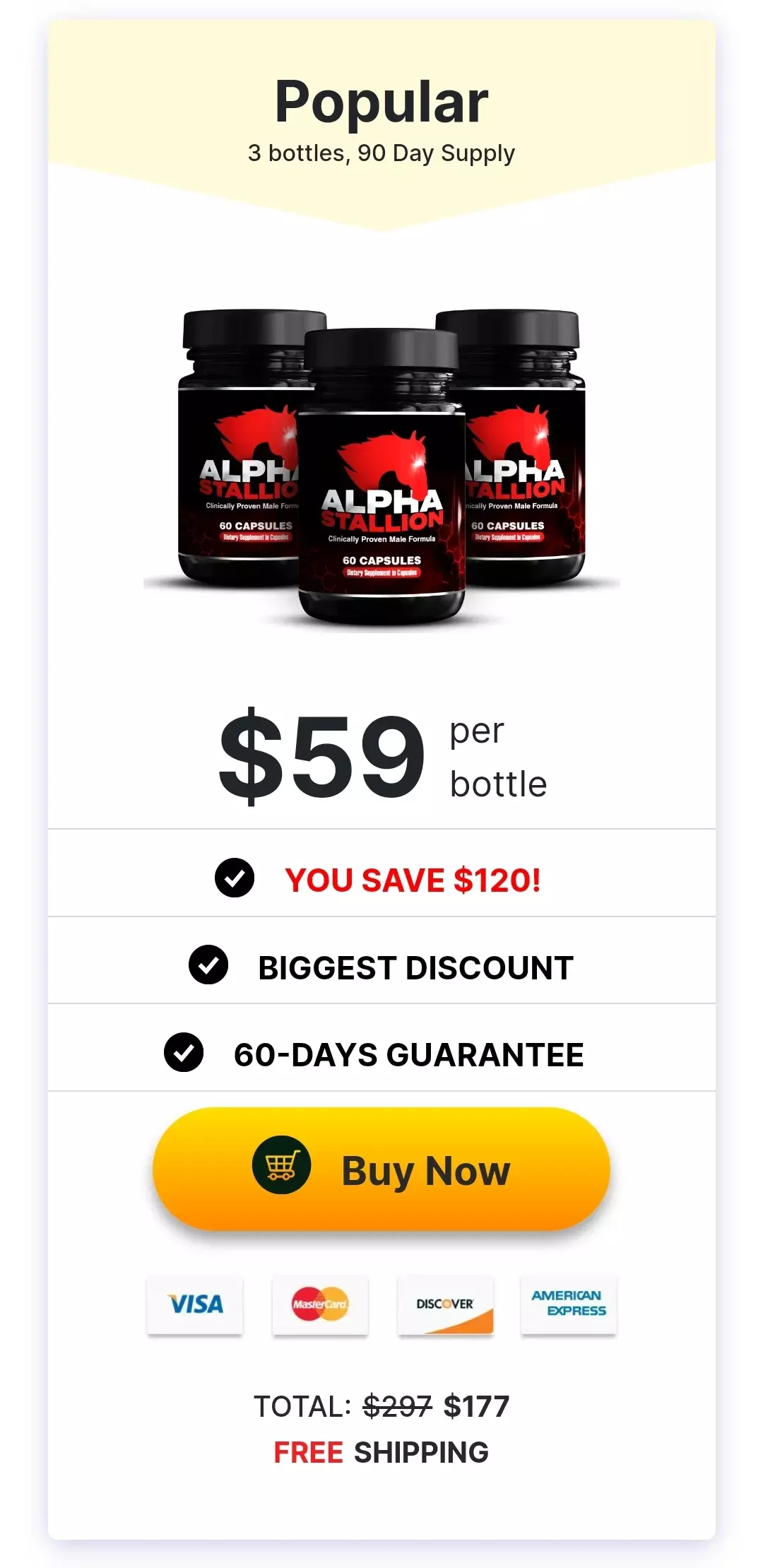 Alpha Stallion 3 bottles pricing